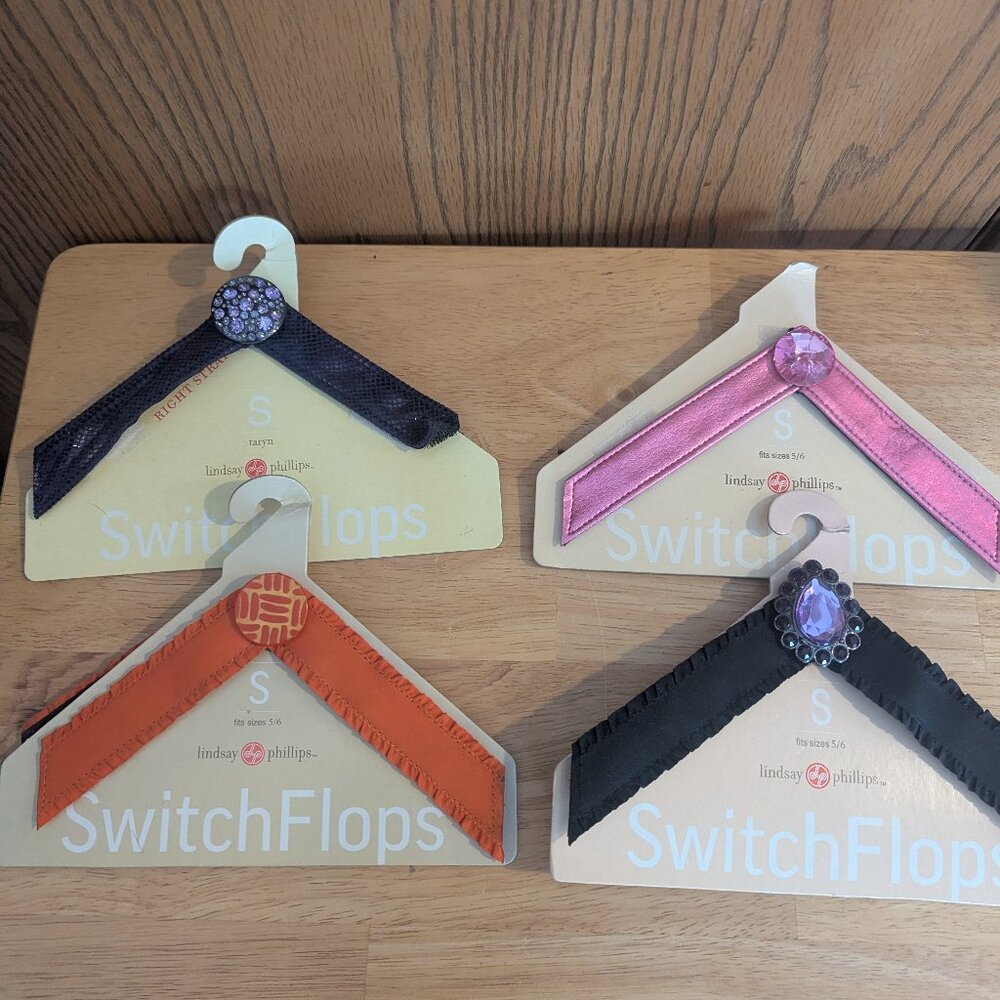 Lindsay Phillips Switch Flops Variety Bundle of 4-Color Pop Size Small